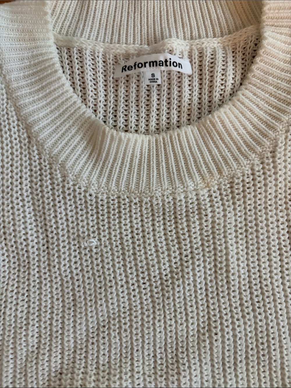 Reformation Cream Ribbed Knit Sleeveless Tank - Picture 2 of 2
